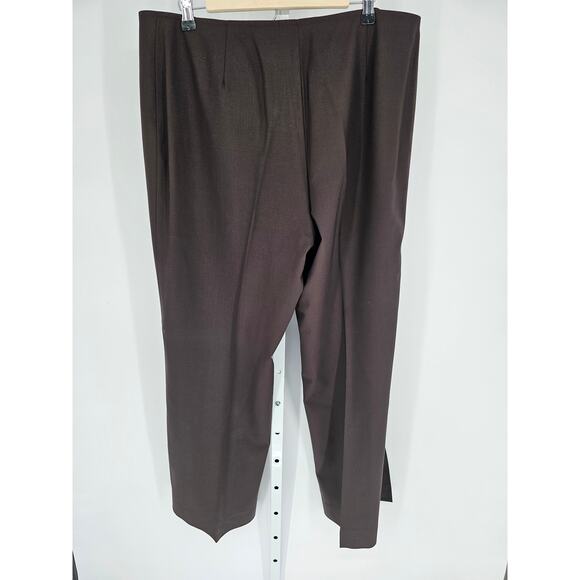 Classiques Entier Brown Polyester Blend High-Rise Straight-Leg Pants Size 16 - Picture 5 of 5